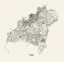 vetor cidade estrada mapa do vigor, Espanha