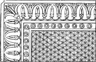 pavimentação assírio, vintage gravação. vetor