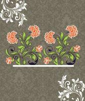 cartão de convite vintage com design floral abstrato retrô elegante ornamentado vetor