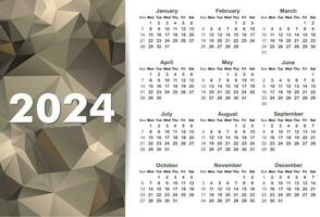 simples calendário para 2024 ano. vetor