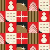 Natal fundo com flocos de neve. Novo anos padronizar dentro bauhaus estilo. Natal fundo dentro bauhaus estilo. vetor ilustração