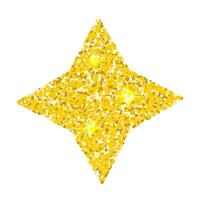 ouro brilhar Estrela com quatro raios isolado em branco fundo. brilhante vetor brilhante feriado elemento.