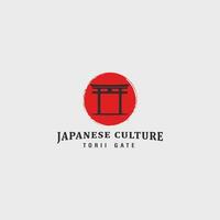 japonês cultura torii portão logotipo vintage vetor ilustração conceito modelo ícone Projeto