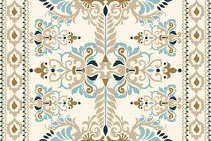 ikat floral paisley bordado em branco plano de fundo.ikat étnico oriental padronizar tradicional.asteca estilo abstrato vetor ilustração.design para textura,tecido,vestuário,embrulho,decoração,cachecol,tapete