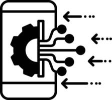 Móvel configurações sólido glifo vetor ilustração