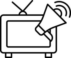 televisão esboço vetor ilustração ícone