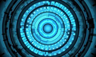 abstrato azul sistema círculo circuito cibernético tecnologia futurista de fundo vector