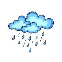 plano fofa chuva nuvem ilustração símbolo com único estilo projeto, incomum chuvoso clima previsão modelo vetor