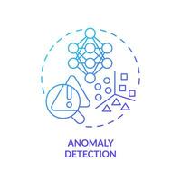 2d gradiente ícone anomalia detecção conceito, isolado vetor, preditivo manutenção fino linha ilustração. vetor