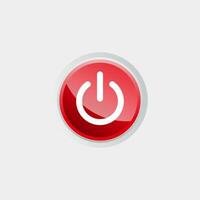 fechar baixa ícone com vermelho lustroso botão modelo vetor