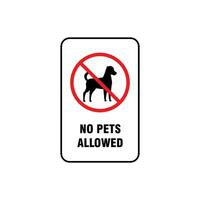não animais de estimação permitido placa ilustração projeto, não animais de estimação permitido poster com vermelho proibido placa vetor