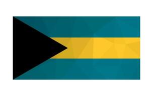 vetor isolado ilustração. nacional bandeira com Preto triângulo, bandas do água-marinha e ouro. oficial símbolo do bahamas. criativo Projeto dentro baixo poli estilo com triangular formas. gradiente efeito.