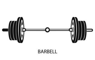 peso de barra curva ou haltere. ginásio, musculação ou design esportivo. ilustração vetorial. vetor