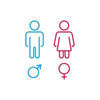 masculino e fêmea logotipo ícone. homem e mulher do utilizador avatar vetor