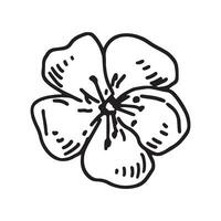 cereja Flor flor esboço. Primavera Tempo botânico clipart. mão desenhado vetor ilustração isolado em branco fundo.