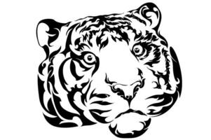 tigre face tatuagem Projeto com transparente fundo vetor