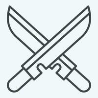 ícone espada. relacionado para ninja símbolo. linha estilo. simples Projeto editável. simples ilustração vetor