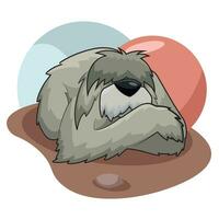 isolado adormecido fofa cachorro personagem vetor ilustração