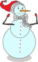 vetor de boneco de neve isolado. personagem de inverno para cartões, convites e jogos infantis