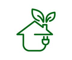 verde energia eficiente casa ícone. vetor ilustração Projeto.