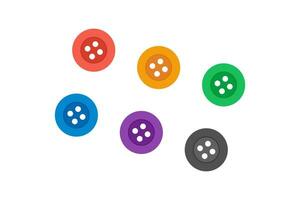 pano botões ícone definir. colori plástico botões ilustração símbolo. placa objetos para roupas vetor