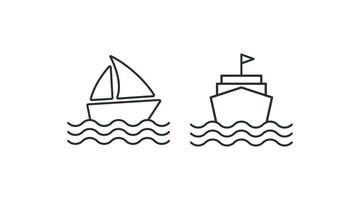 flutuando navio ícone. barco ilustração símbolo. placa cruzeiro vetor