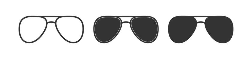 oculos de sol ícone. óculos símbolo. de praia acessórios placa vetor. vetor