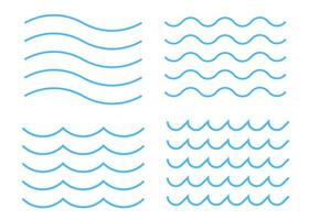 ondas ícone. azul mar enfeite ilustração símbolo. placa linha oceano vetor. vetor