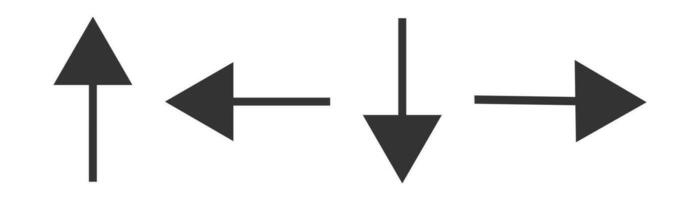 Setas; flechas ícone. acima, esquerda, abaixo, direito ponteiro símbolo. placa aplicativo botão vetor. vetor