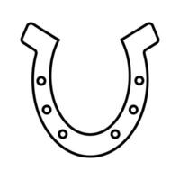 ferradura ícone. ilustração cavalo sapatos símbolo. emblema Boa sorte vetor. vetor