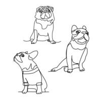 pugs vetor ilustração