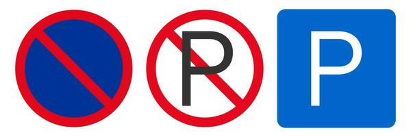 estacionamento e não estacionamento ícone. permissão e proibição placa símbolo. carro tráfego vetor. vetor