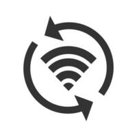 Duplo marcha ré Wi-fi ícone. rede reiniciar símbolo. placa aplicativo botão vetor. vetor