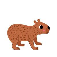 vetor ilustração do fofa desenho animado capivara isolado em branco fundo.