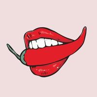 lábios vermelhos design ilustração vetorial