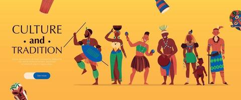 banner de tradição da cultura africana vetor