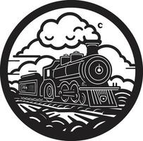 clássico estrada de ferro viagem Preto vetor ícone herança trem rota vetor Projeto