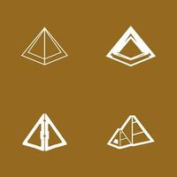 triângulo pirâmide ícone e símbolo vetor modelo