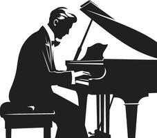 eloquente pianista vetor Preto Projeto clássico mestre Preto vetor ícone