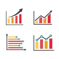 crescendo gráfico ícone definir. conjunto do crescendo Barra gráfico. o negócio gráfico com seta. crescimentos gráfico coleção vetor. vetor