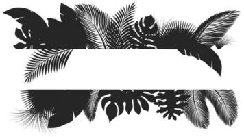 silhueta bandeira tropical folhas, adequado para natureza conceito, verão e feriado, vetor ilustração