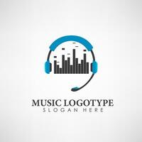 música conceito logotipo modelo, vetor ilustração