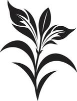 tropical floresce Preto vetor ícone exótico floral elegância vetor Projeto