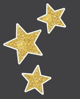 lindo glitter dourado brilha estrelas. ilustração vetorial vetor