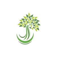 logotipos da ecologia de folhas verdes vetor