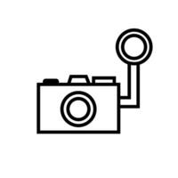 Câmera ícone vetor. foto ilustração placa. foto estúdio símbolo ou logotipo. vetor