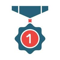 medalha glifo dois cor ícone Projeto vetor
