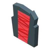 vermelho arco portal ícone isométrico vetor. energia deserto néon vetor