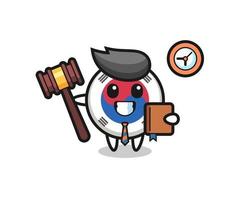 desenho do mascote da bandeira da Coreia do Sul como juiz vetor