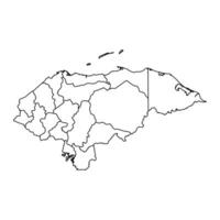 Honduras mapa com administrativo divisões. vetor ilustração.